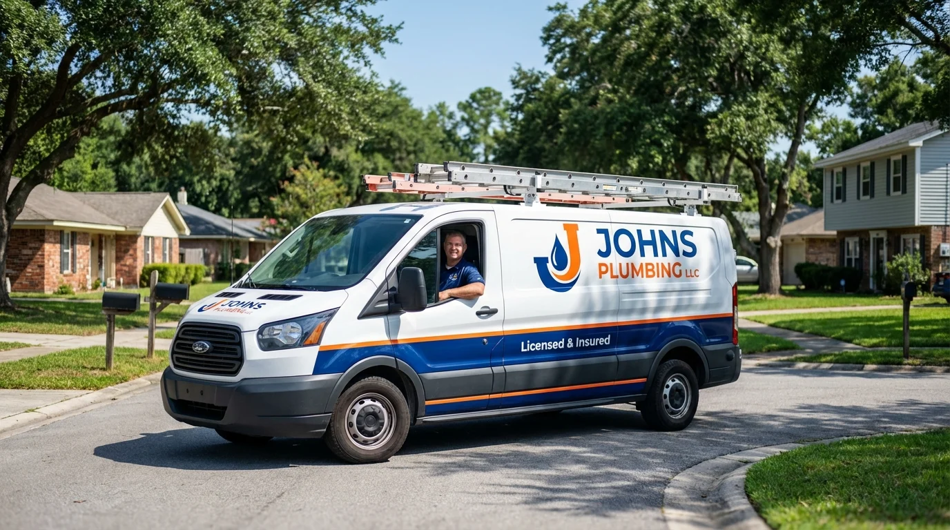 Johns Plumbing LLC service van in Yanceyville, NC