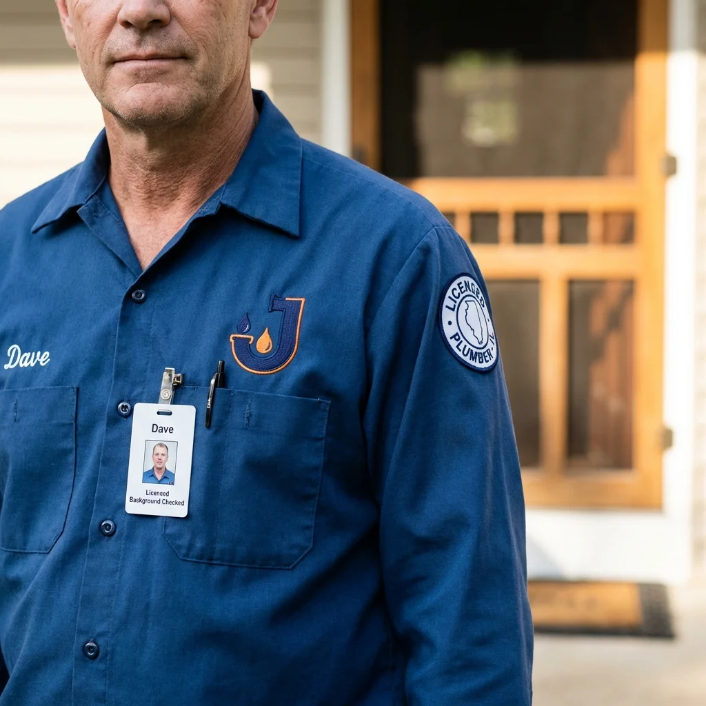 Licensed plumber showing ID badge in Yanceyville, NC