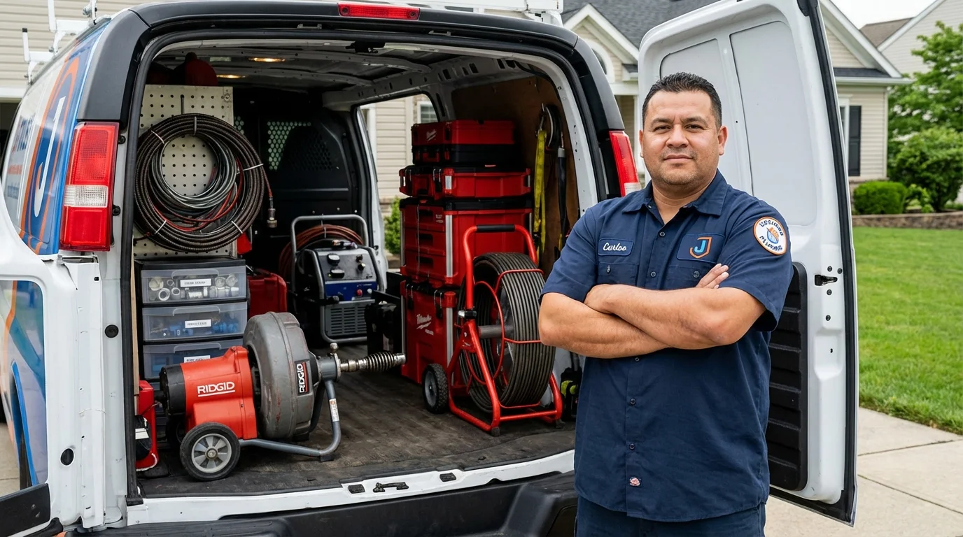 Professional drain cleaning equipment and Johns Plumbing LLC plumber in Yanceyville