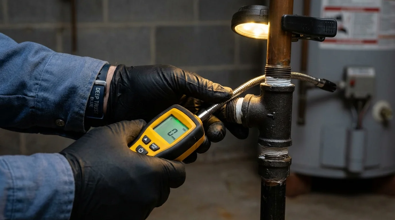 Gas leak detection with electronic sniffer by Johns Plumbing LLC in Yanceyville